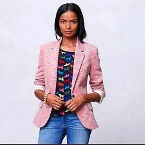 Anthropologie pink space dyed knit  Cartonnier Blazer small